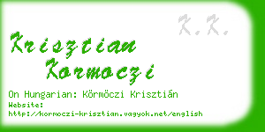 krisztian kormoczi business card